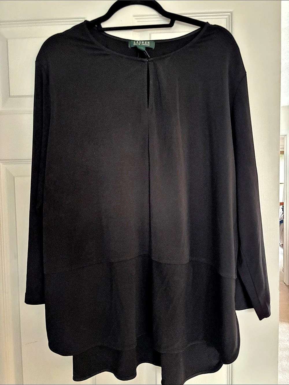 Lauren Ralph Lauren Black Long Sleeve Tunic Size 2X